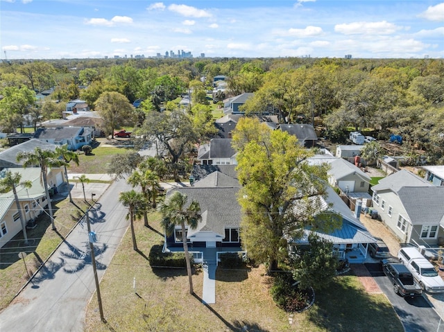 aerial view with a residential view