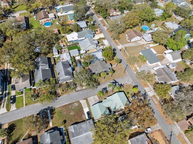 aerial view with a residential view