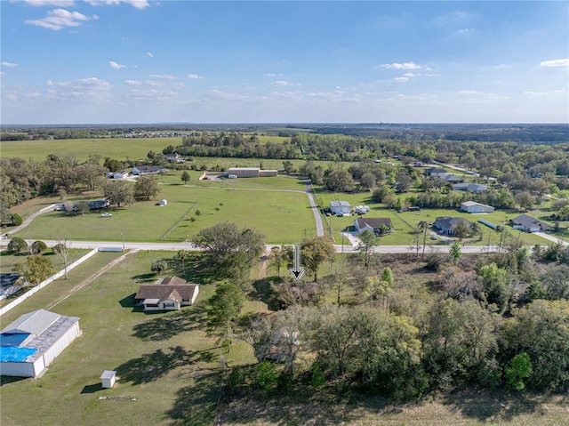 aerial view featuring a rural view