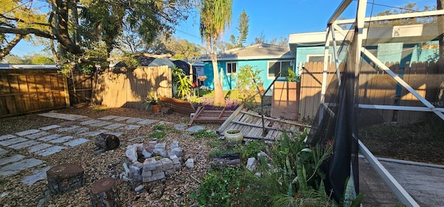 view of yard with fence