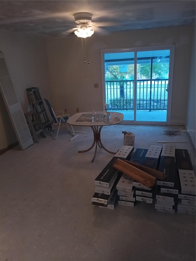 view of unfurnished dining area