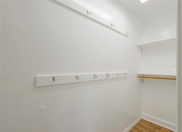 spacious closet with light wood-type flooring