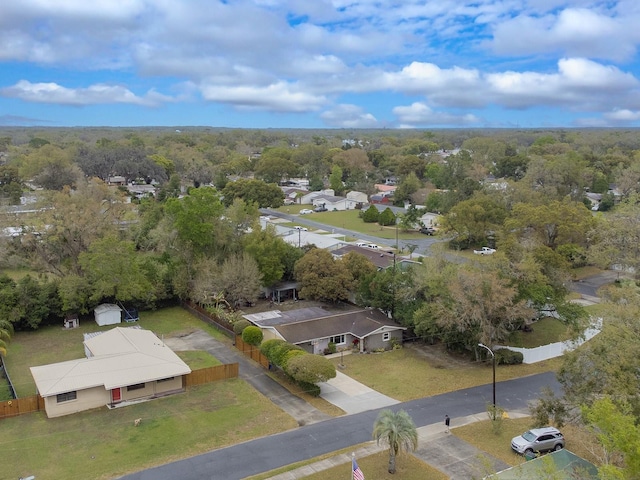 aerial view featuring a view of trees