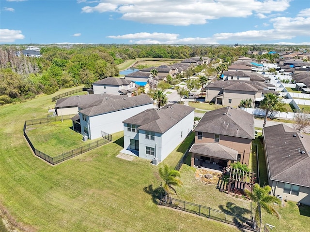 drone / aerial view with a residential view