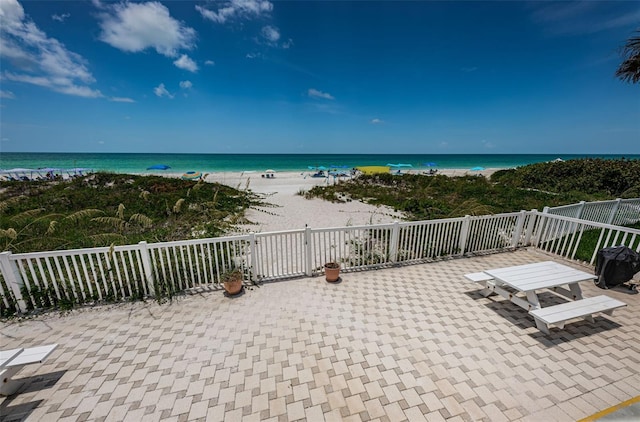 water view featuring a beach view