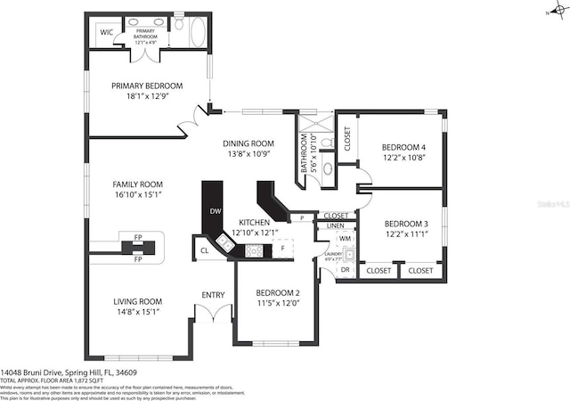 14048 Bruni Dr, Spring Hill, FL 34609 - view of room layout