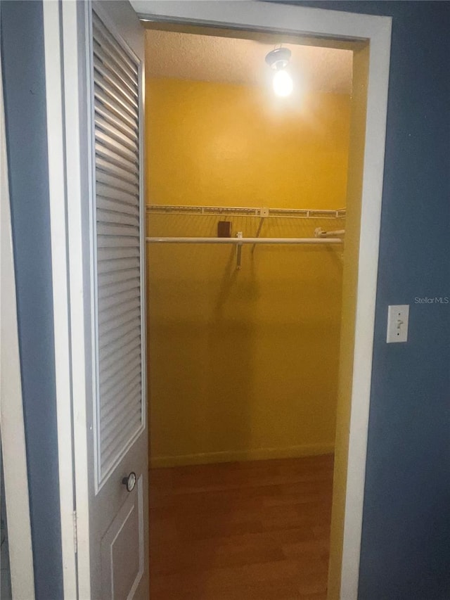 spacious closet with wood finished floors