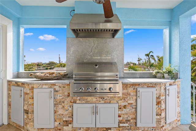 view of patio / terrace featuring grilling area and exterior kitchen