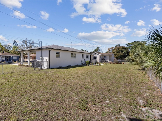 view of yard featuring fence