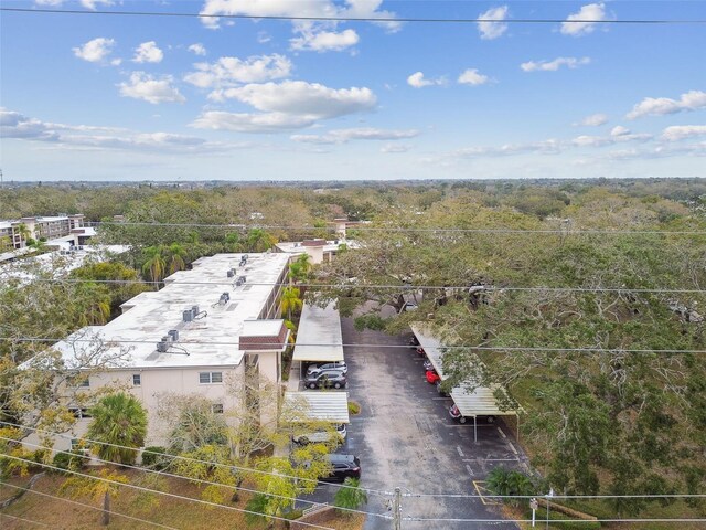 drone / aerial view with a forest view