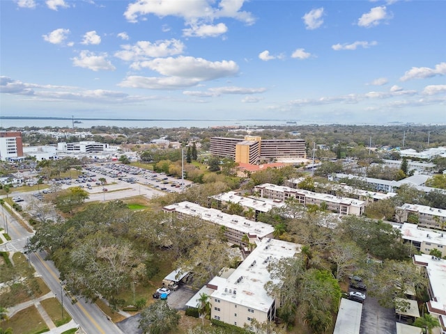 drone / aerial view with a view of city