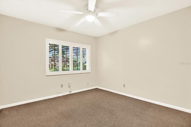 11712 Palmer Dr, Tampa, FL 33624 - empty room with dark colored carpet and ceiling fan