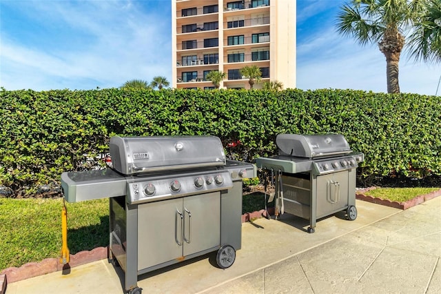 view of patio featuring grilling area