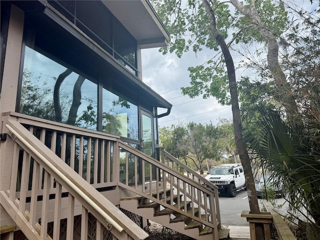 wooden deck with stairs