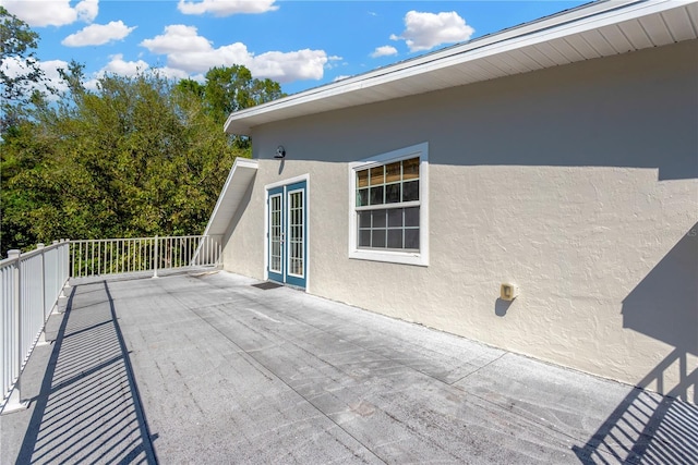 exterior space with french doors