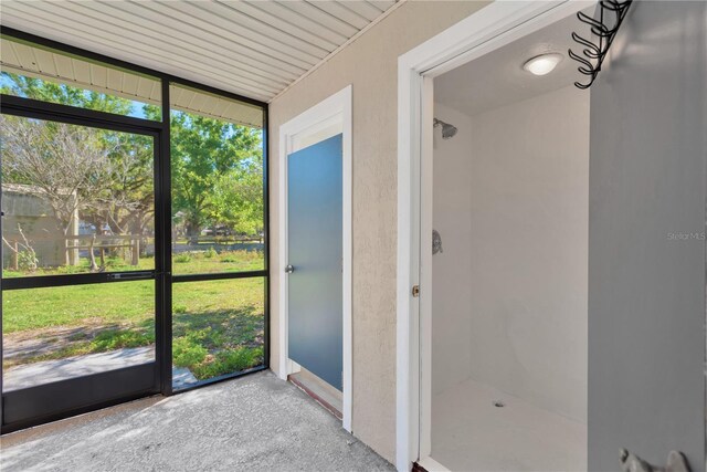 view of unfurnished sunroom