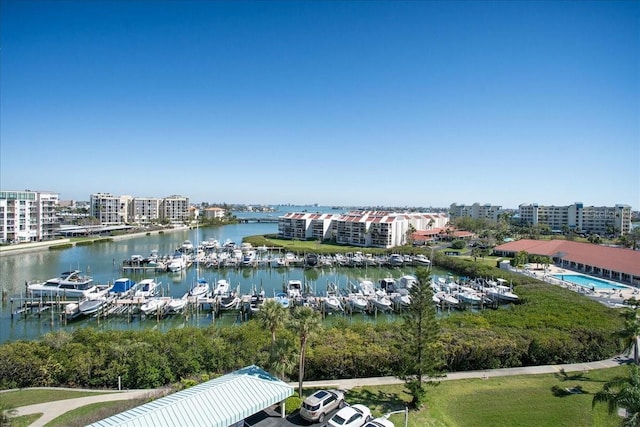 water view featuring a city view