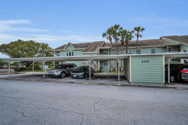 view of covered parking lot