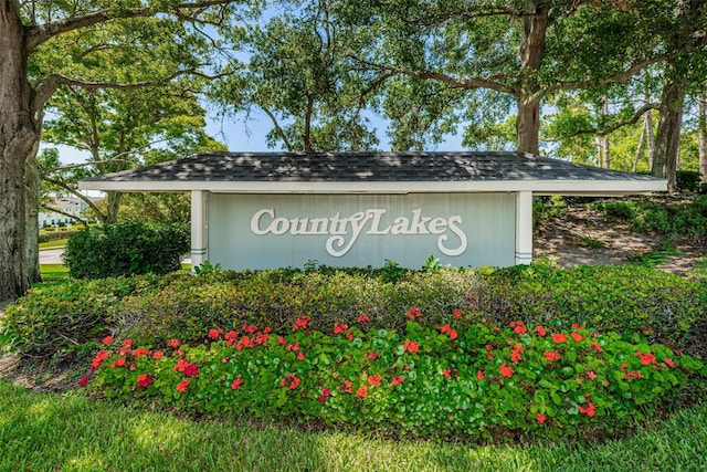 view of community sign