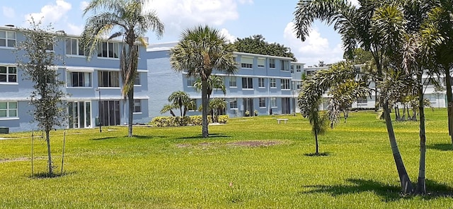 view of community featuring a residential view and a yard