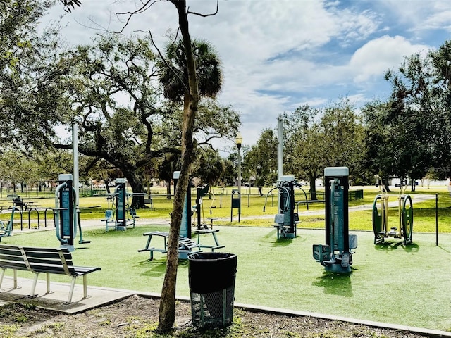 view of community featuring a yard and playground community