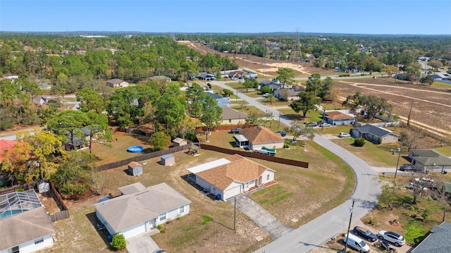 birds eye view of property with a residential view