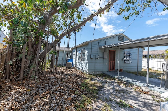 exterior space featuring fence