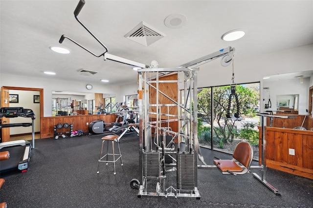 gym featuring visible vents and a wealth of natural light