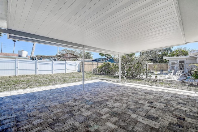 view of patio featuring a fenced backyard