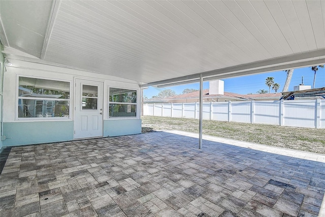 view of unfurnished sunroom