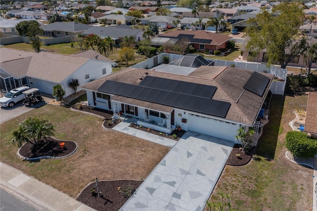 aerial view featuring a residential view