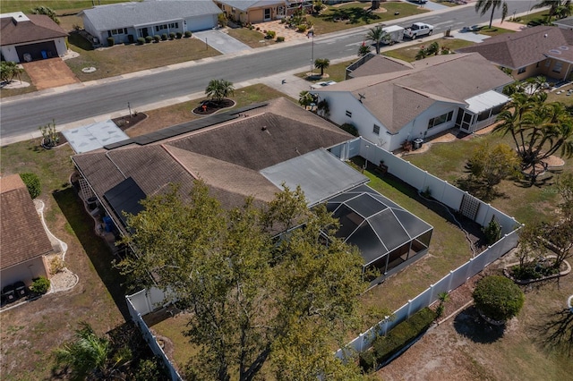 aerial view with a residential view