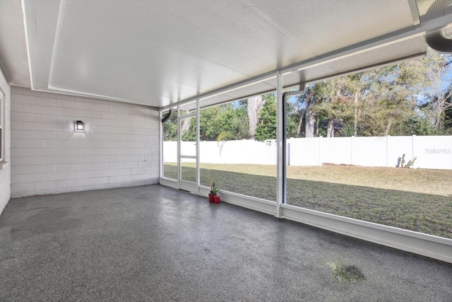 view of unfurnished sunroom