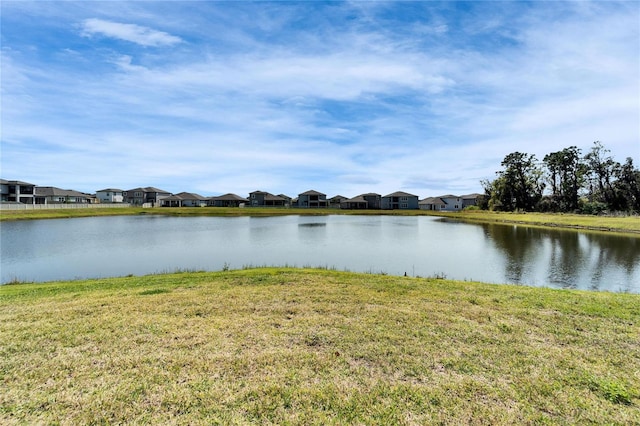 view of water feature with a residential view