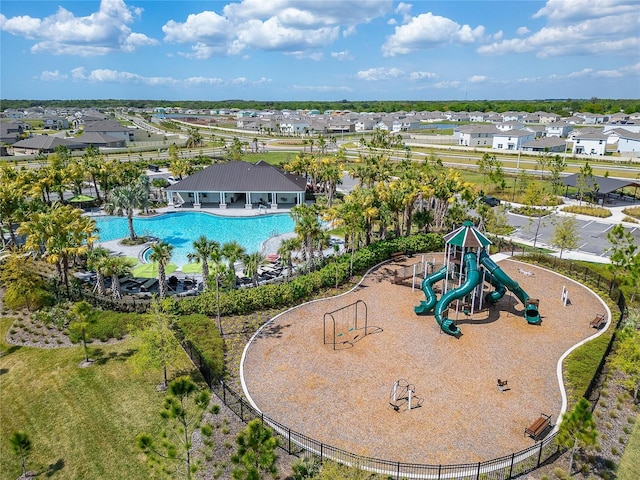 birds eye view of property featuring a residential view