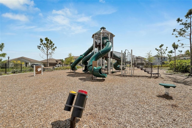 community play area with fence