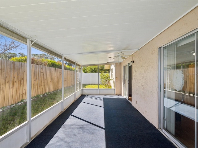 view of unfurnished sunroom