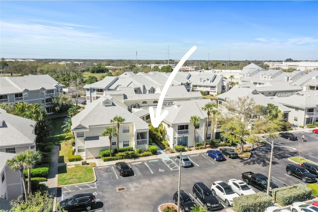 aerial view with a residential view