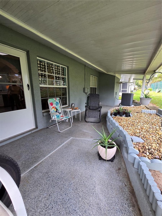 view of patio featuring central air condition unit