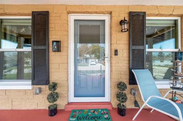 view of doorway to property