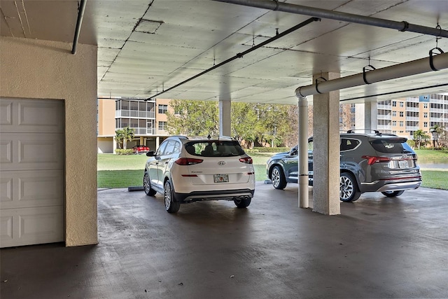 view of parking garage