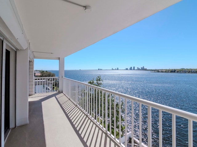 balcony with a water view