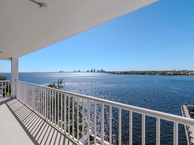 balcony with a water view