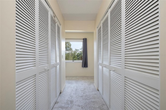 hallway featuring baseboards and carpet floors