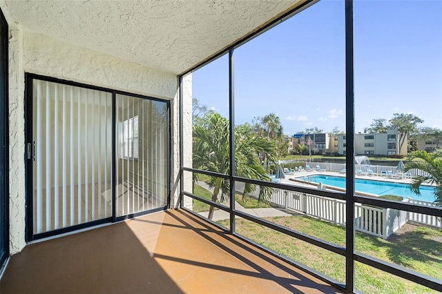 view of unfurnished sunroom