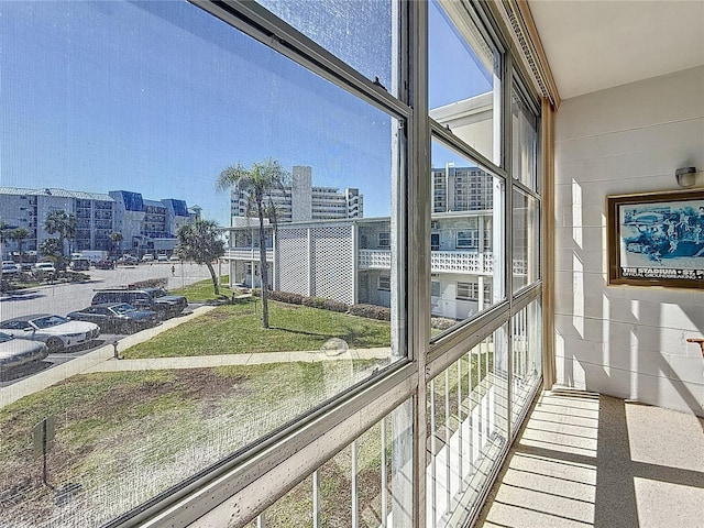 balcony featuring a view of city