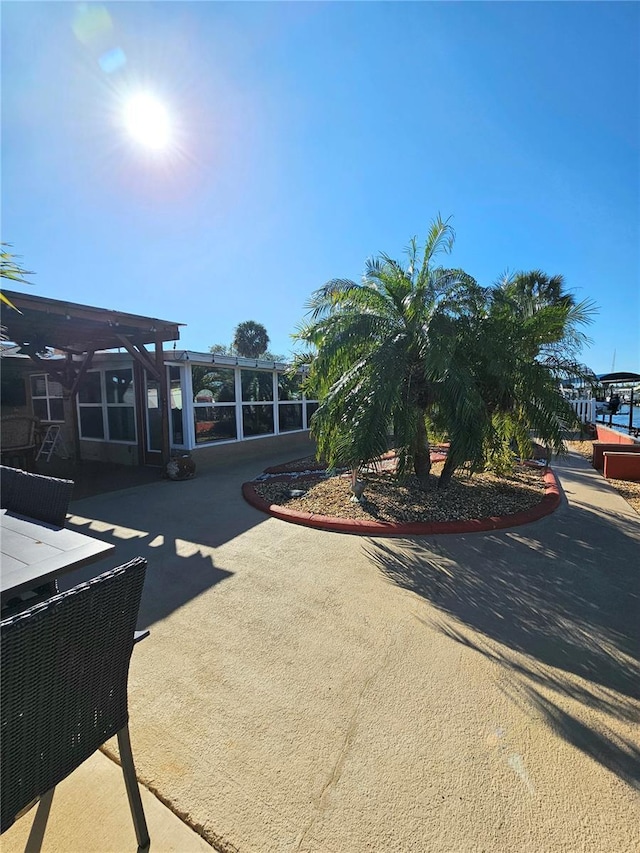 13633 Britton Dr, Hudson, FL 34667 - exterior space with a pergola