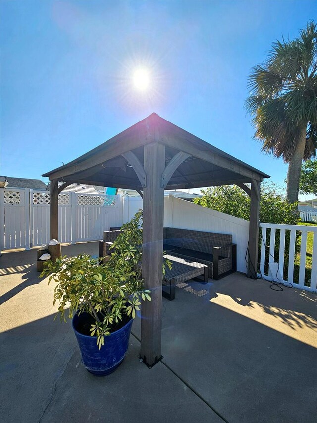 13633 Britton Dr, Hudson, FL 34667 - view of patio featuring a gazebo and fence