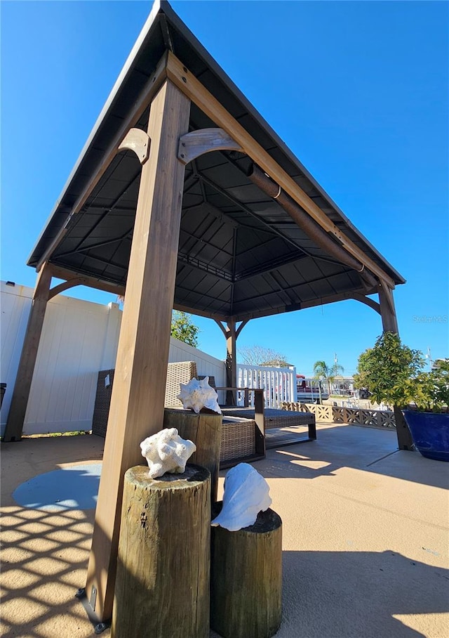 13633 Britton Dr, Hudson, FL 34667 - view of patio / terrace featuring a gazebo