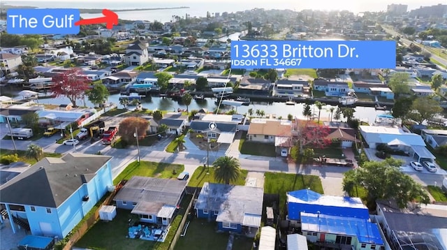 13633 Britton Dr, Hudson, FL 34667 - aerial view featuring a water view